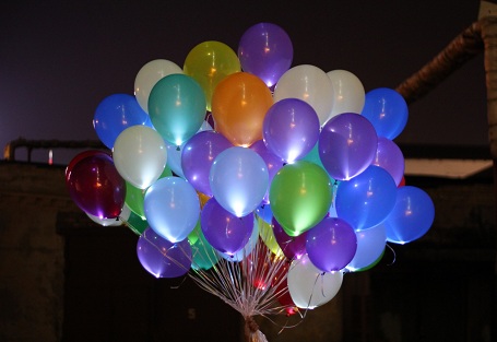 Воздушные шары со светодиодами 30 штук 
