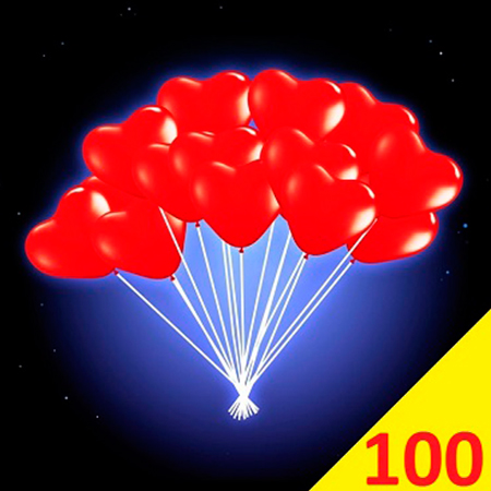 Купить шарики сердечки l Воздушные шарики в виде сердца 100 штук