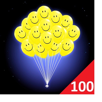 Воздушные шарики смалики 100 штук l Желтые шары с улыбкой сто штук
