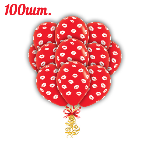 100 красных шаров с поцелуями