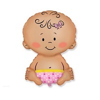 Купить фольгированный шар на выписку "Малыш девочка 81 см" в интернет-магазине Шары-и-Шарики.ру
