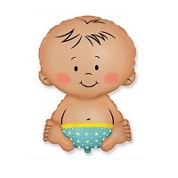 Купить фольгированный шар на выписку из роддома "Малыш мальчик 81 см" в интернет-магазине Шары-и-Шарики.ру