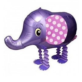Купить ходячий шарик на детский праздник "Слоник фиолетовый" в интернет-магазине Шары-и-Шарики.ру