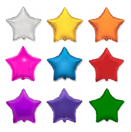Разноцветная фольгированная звезда