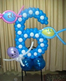 Цифра 6 из шаров на детский праздник