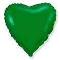 Зеленое фольгированное сердце